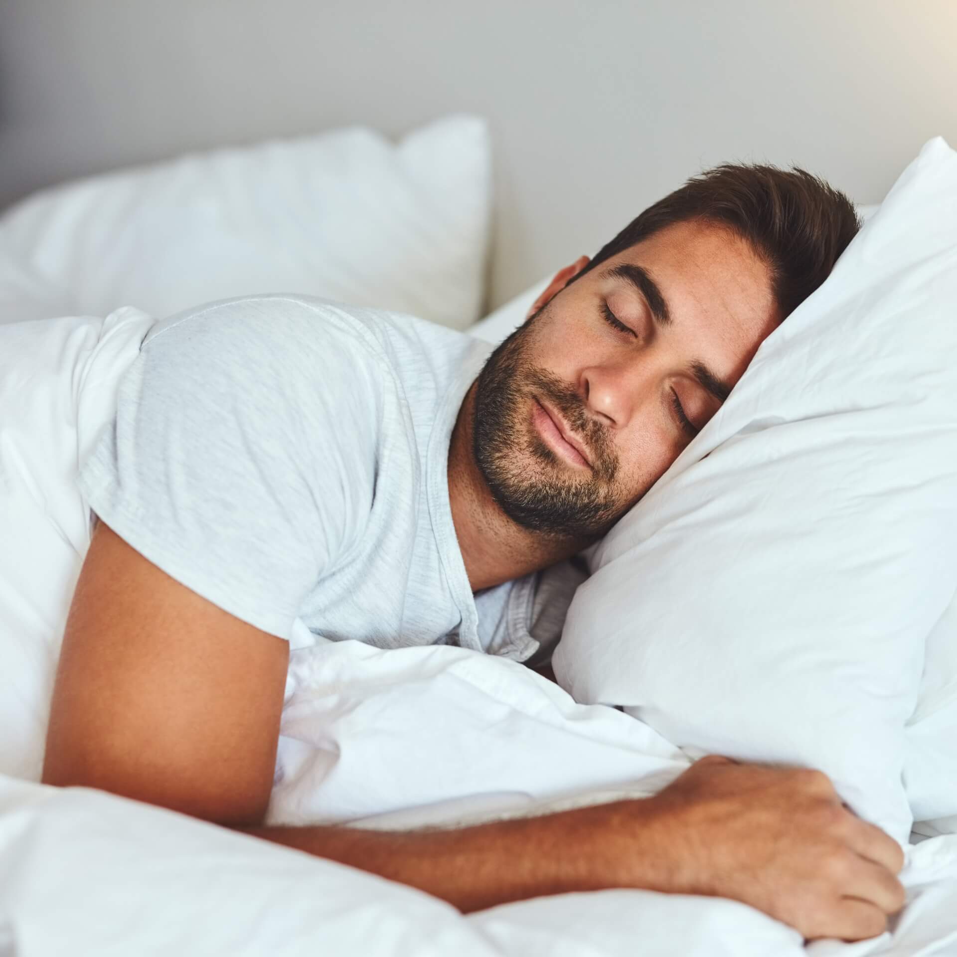 See how sleep apnea treatment works in these 3 easy steps A young man sleeping soundly